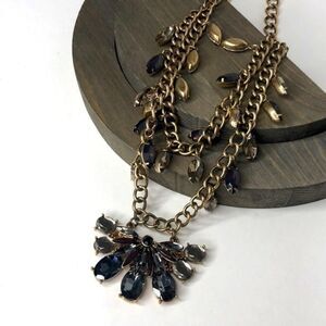 Vintage layered rhinestone necklace